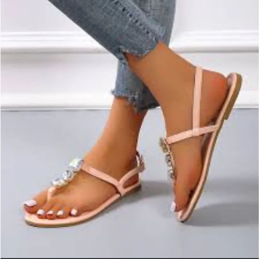BRAND NEW ANDIAMO BUCKLE STRAP SLINGBACK RHINESTONES EMBELLISHMENTS SANDAL